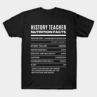 History Teacher Nutrition Facts T-Shirt